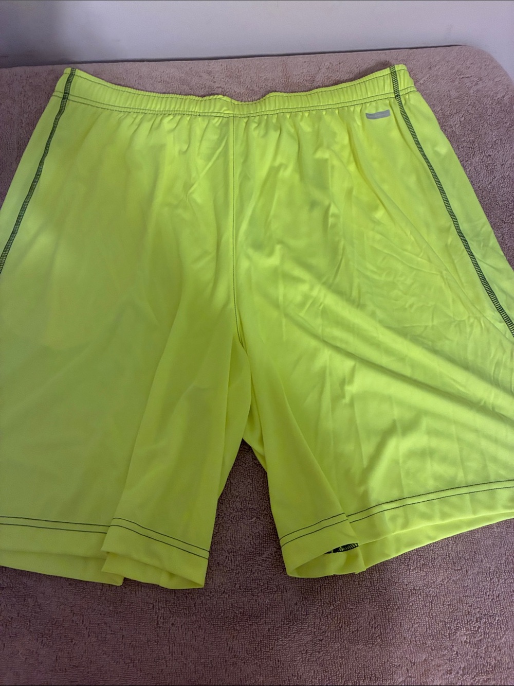 Men's Tek Gear XXL Neon Yellow Athletic Training Shorts - Picture 3 of 4